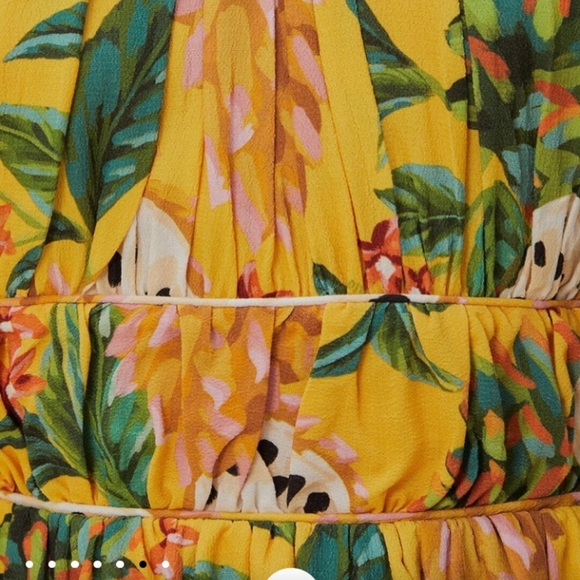 Farm Rio Yellow Biriba Midi Sleeveless Dress - Picture 6 of 16